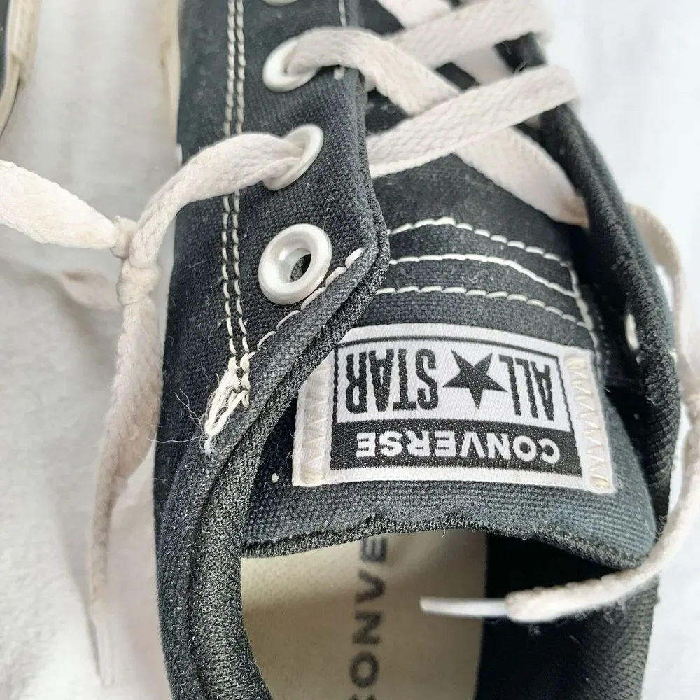 Converse All Star Kids Low Top Canvas Lace-Up Sneakers Black/White US 4